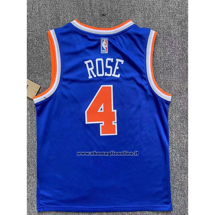 Maglia Bambino New York Knicks Derrick Rose #4 Icon Blu